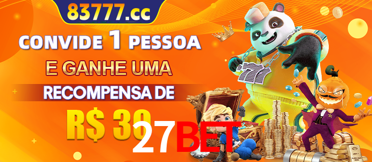 Banner institucional da 27BET sobre parceria de marcas e criação de uma marca de excelência, apresentando os mascotes de jogos populares como o Fortune Tiger.